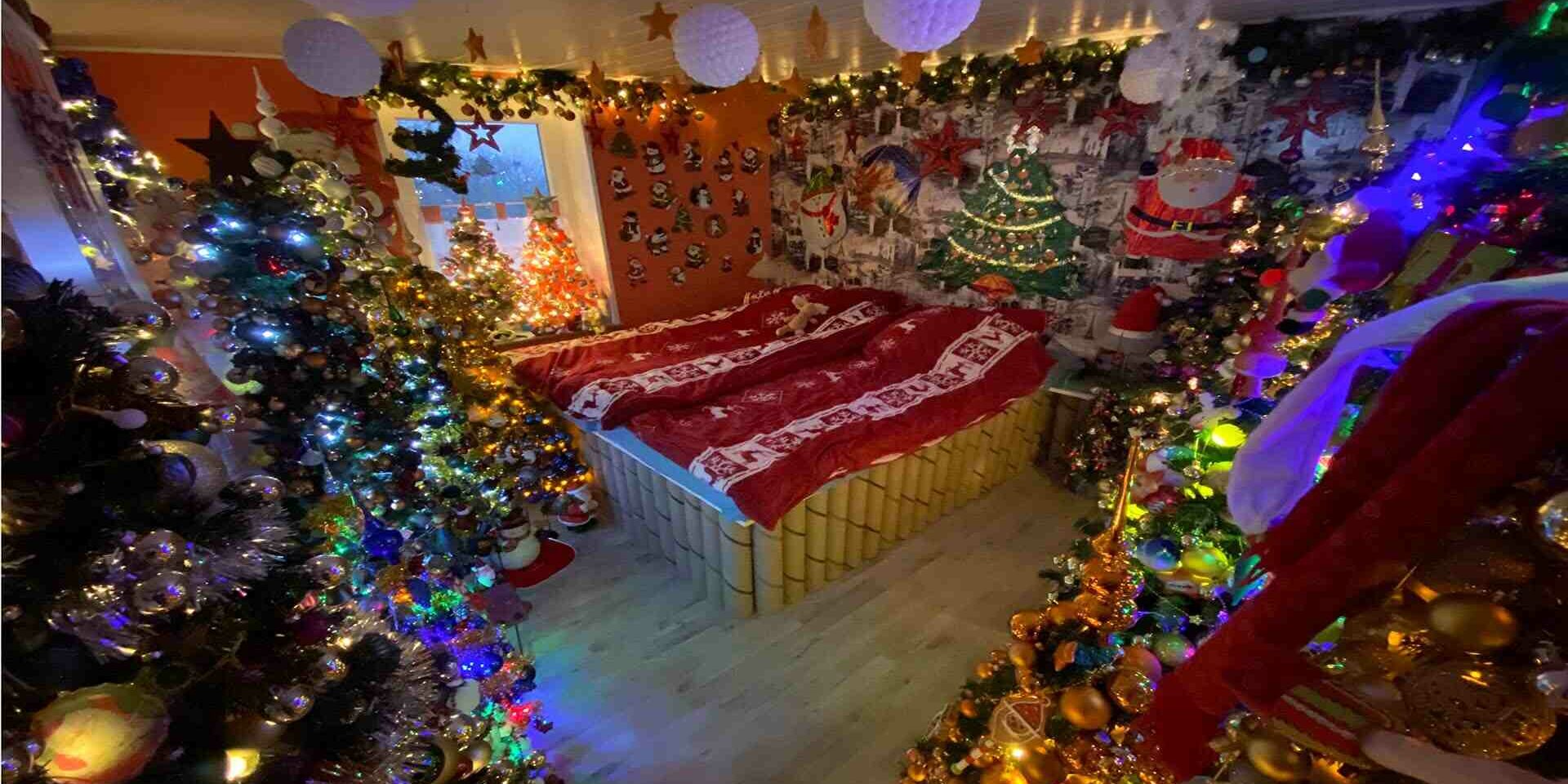 Où jeter son sapin de Noël en Belgique ? Chambre décorée pour Noël