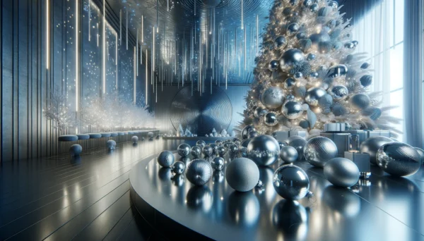 boules de noel argentees