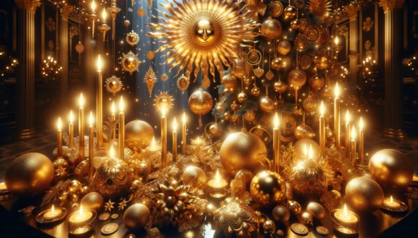 boules de noel dorées